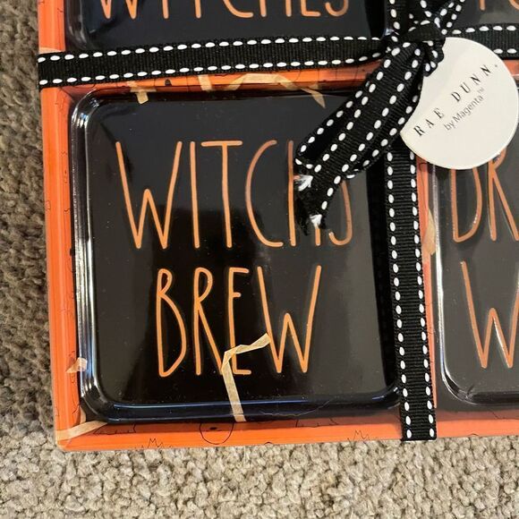 Rae Dunn Halloween Coaster Set Hocus Pocus Witch - Picture 3 of 4